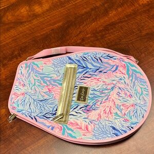 Lilly Pulitzer Pink and Blue Leaf Print Bag